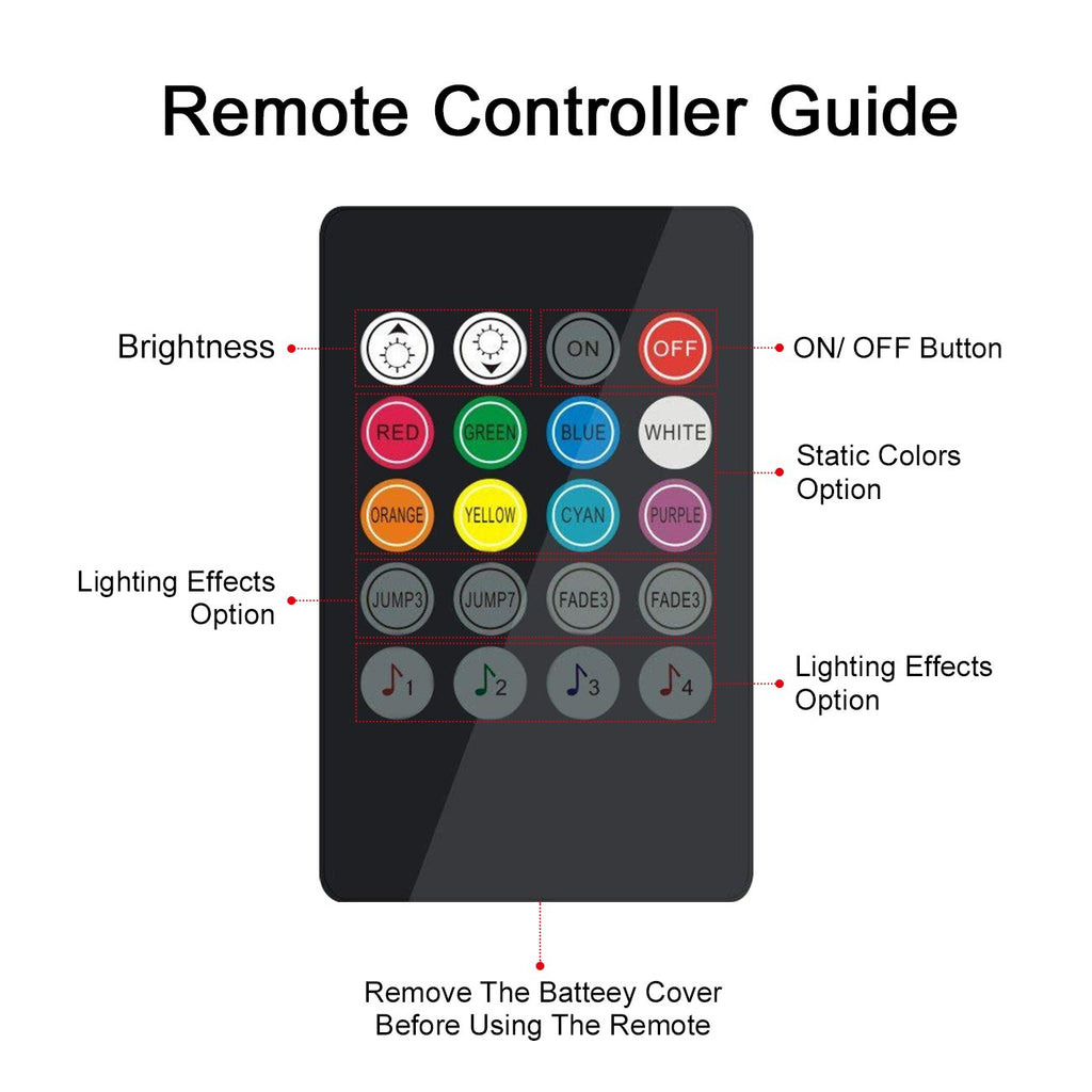 Favoto 4x12 interiörbelysning LED-atmosfär lätt bilinteriörbelysning ledde interiör med USB-port och IR-fjärrkontroll