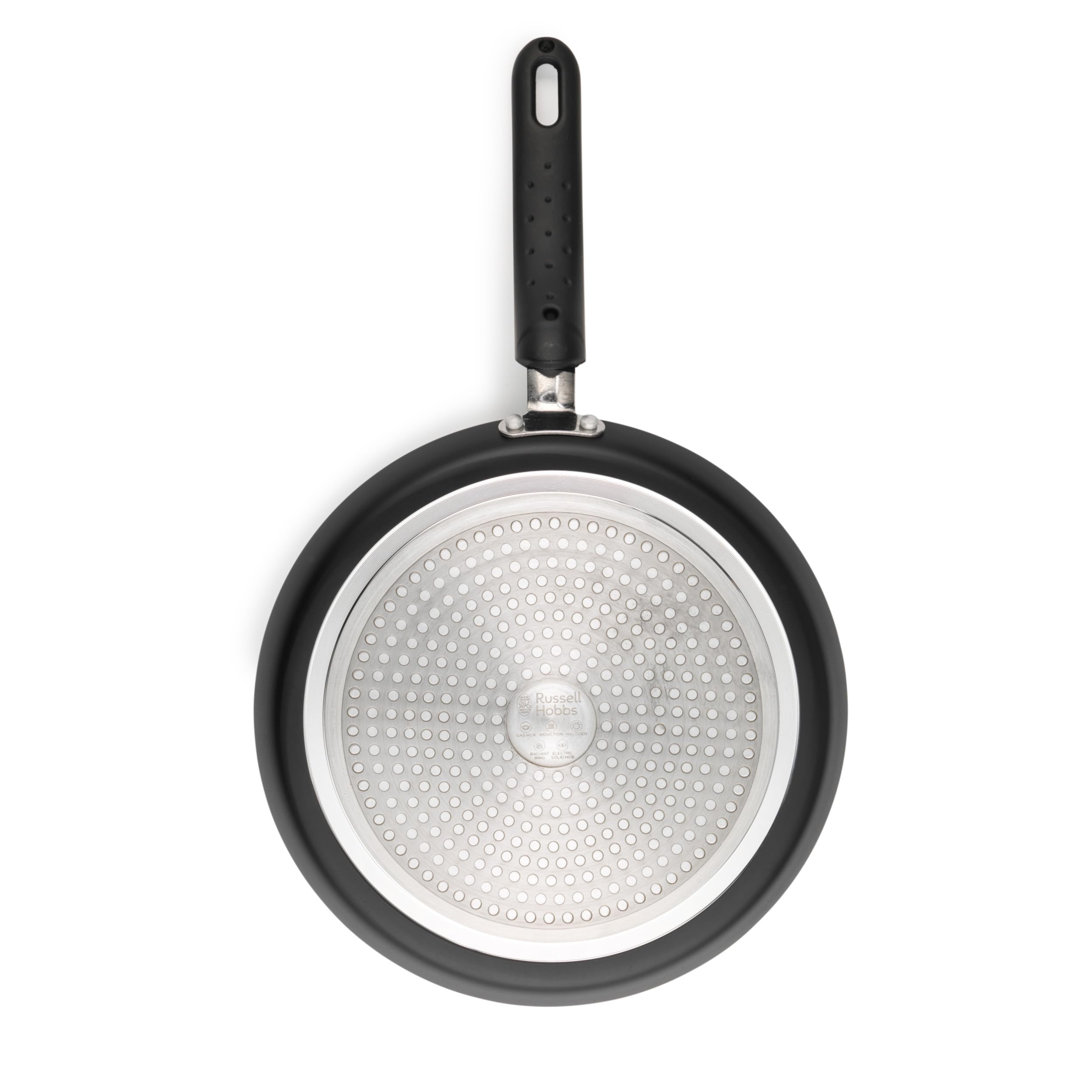 Russell Hobbs RH02852EU7 metallisk marmor crepe och pannkaka stekpanna – 25 cm/9,8 tum non-stick platt stekpanna för omelett, chapati, roti, induktionshäll lämplig, mjukt grepphandtag, smidd aluminium