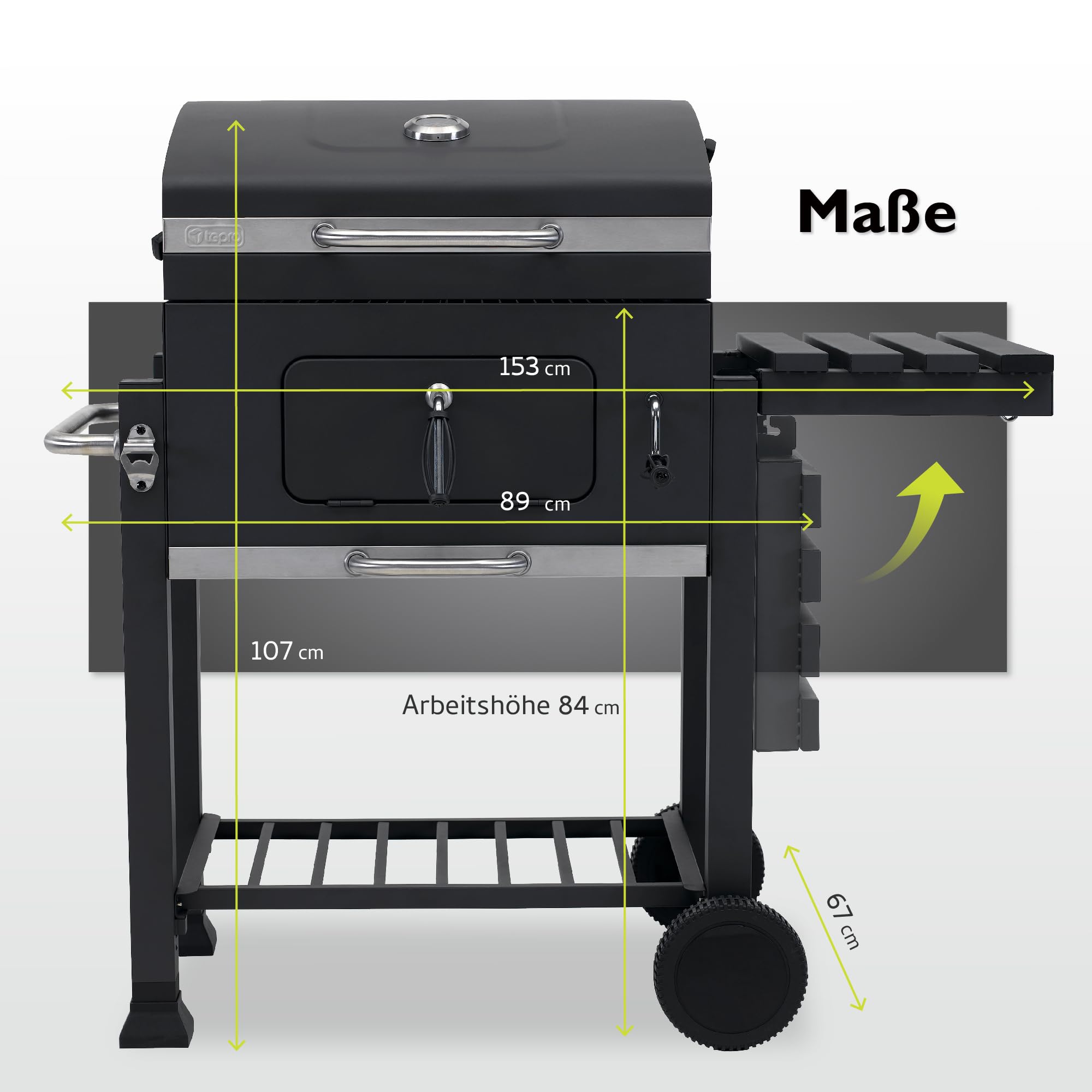 Tepro Toronto Click Charcoal BBQ Antracit/Rostfritt stål