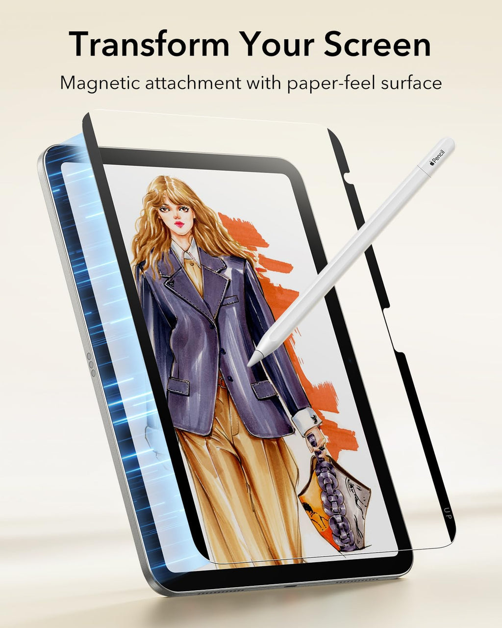 ESR Magnetiskt skärmskydd för iPad 11/10:e Generationen A16/A14 (11/10,9 tum, 2025/2022), skriv och rita som på papper, avtagbart och återanvändbart, kompatibelt med härdad film, matt, bländskydd
