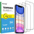 3-delat härdat glas för iPhone 11, iPhone XR skärmskydd skärmskydd av glas ultra starkt anti-repor bubbelfri hårdhet 9H High Definition Glass 6,1 tum HD Ultra Transparent