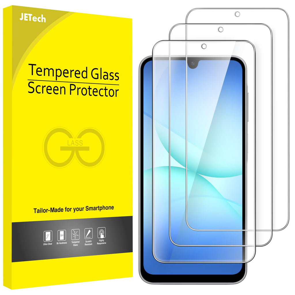 JETech Skärmskydd för Samsung Galaxy A17 5G / 4G 6,7-Tum, 9H Härdat Glasfilm, Anti-Skrapa, HD Klar, 3-Pack