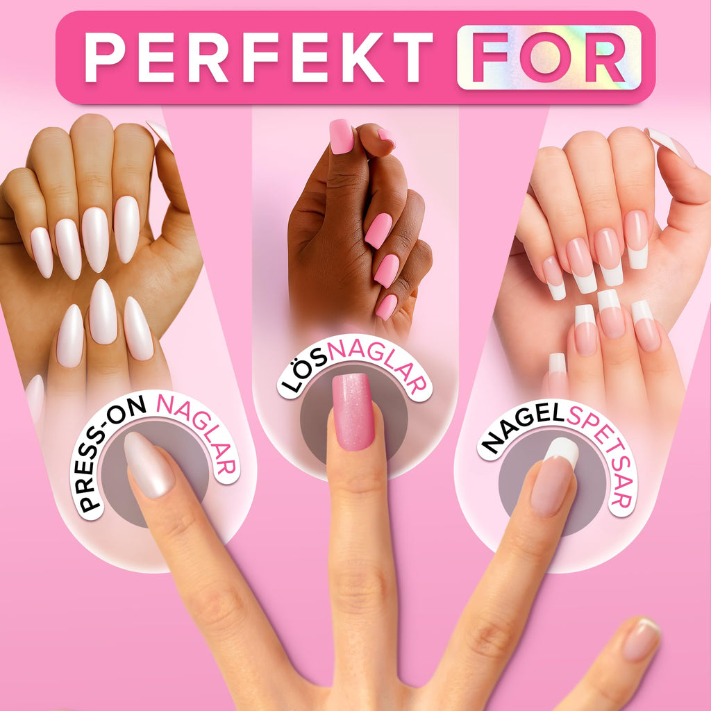NYK1 Extrastarkt Nagellim Med Borste (8ml) Nail Bond Borste På Nagellim Extra Starkt För Akryl Tips Spiktips Nageltips, Konstgjorda Naglar Och Falska Naglar - Svampdämpande Falskt Nagellim