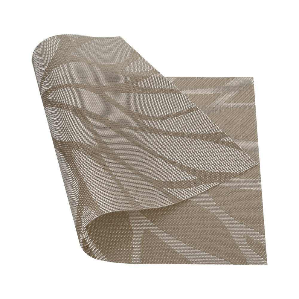 Fontisk uppsättning av 6 bordsunderlägg 30 x 45 cm, halkfria, tvättbara, PVC-bordsmattor, rivsäkra, värmebeständiga, smutsavvisande och tvättbara bordsunderlägg för kök, matbord kaki