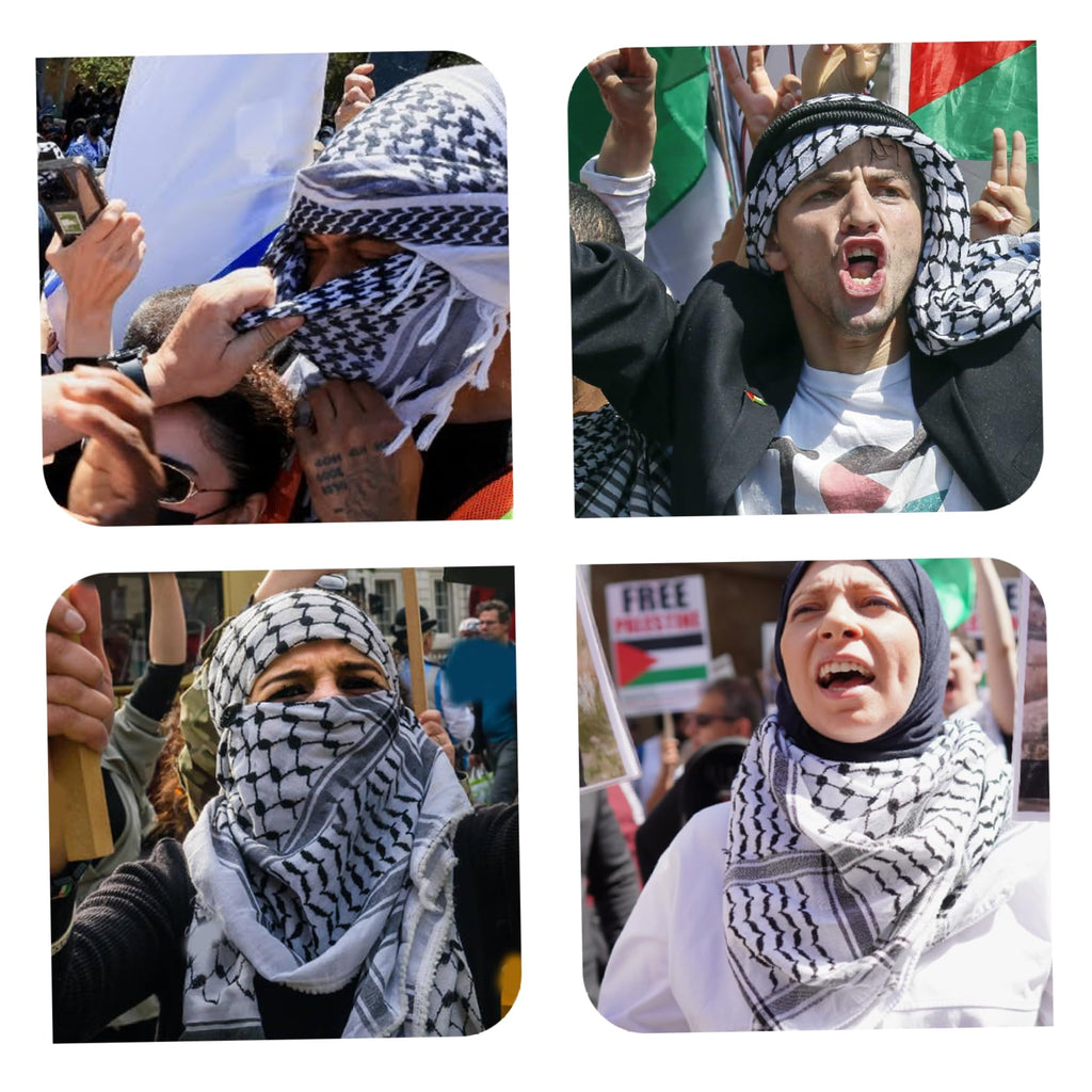 Palestina halsduk 122 x 122 cm Keffiyeh palestina autentisk palestinsk halsduk halssjal bomull Shemagh unisex arabisk huvudduk palestinsk keffiyeh med tofs.