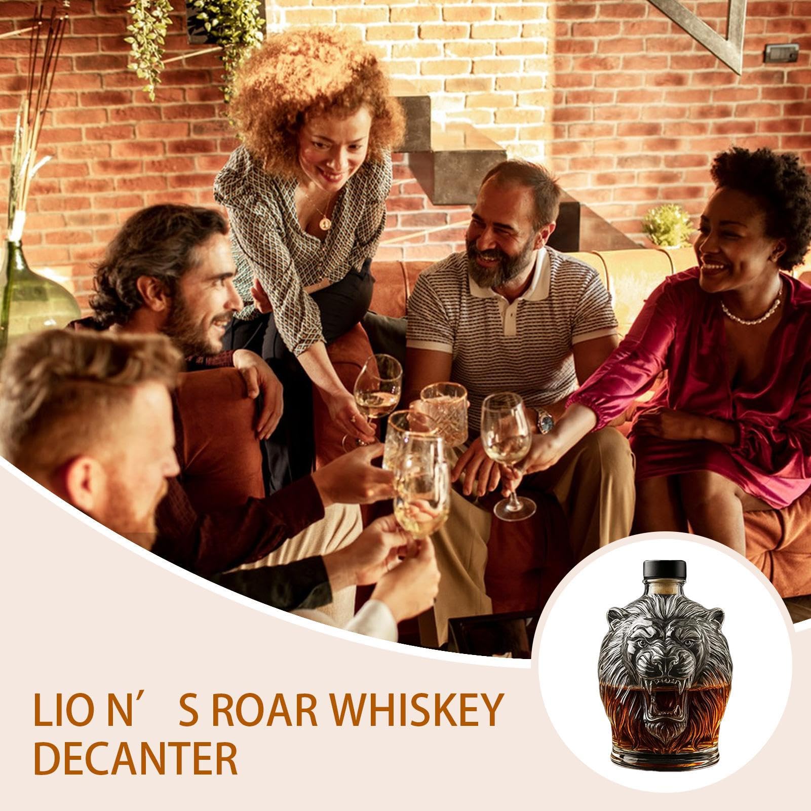 Whiskey Decanter - Wine Decanter - Wine Container - Glass Whiskey Alcohol Decanters Bottle - Liquor Dispenser Decanters Bottle | Animal Profile Liquor Container For Men Father Husband Dad