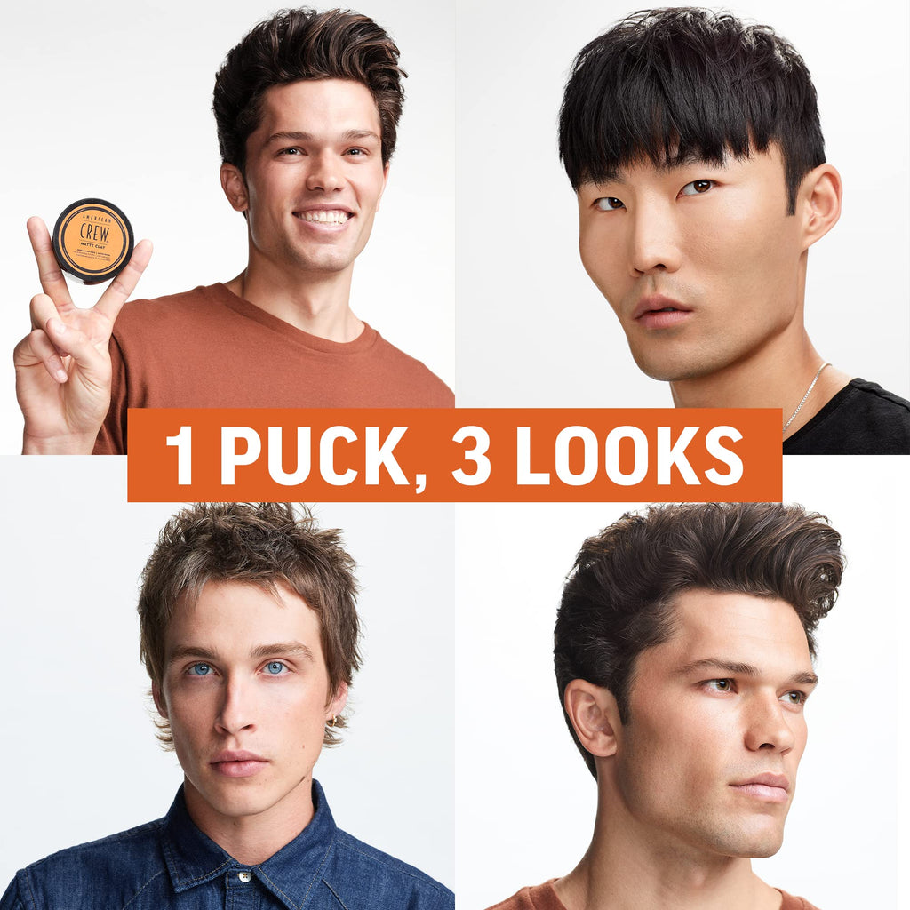 American Crew Matte Clay Texturerande matt lervax med medium stadga och låg glans, gåvor för män, hårstyling på 85 g med icke-fet formula för kontroll