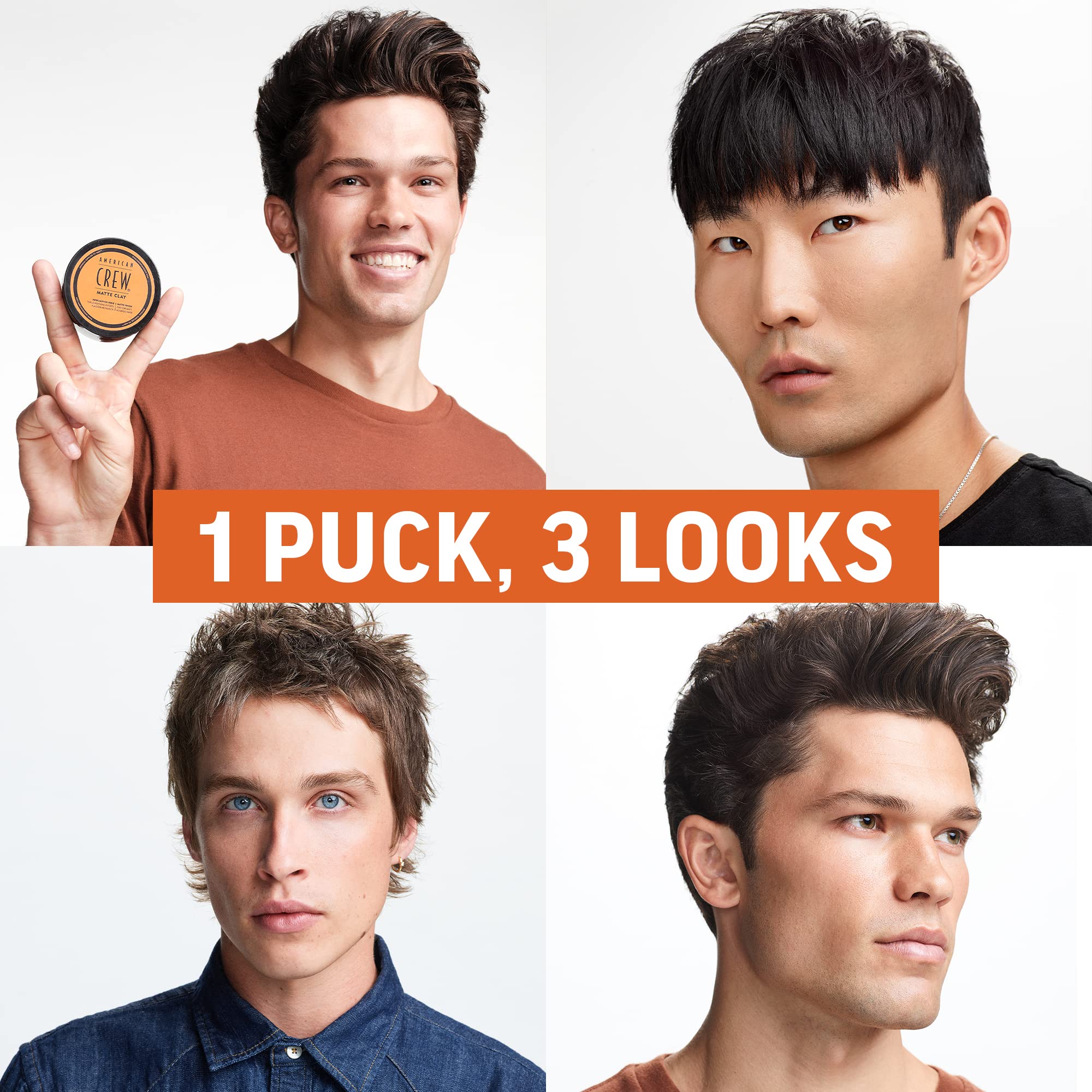 American Crew Matte Clay Texturerande matt lervax med medium stadga och låg glans, gåvor för män, hårstyling på 85 g med icke-fet formula för kontroll