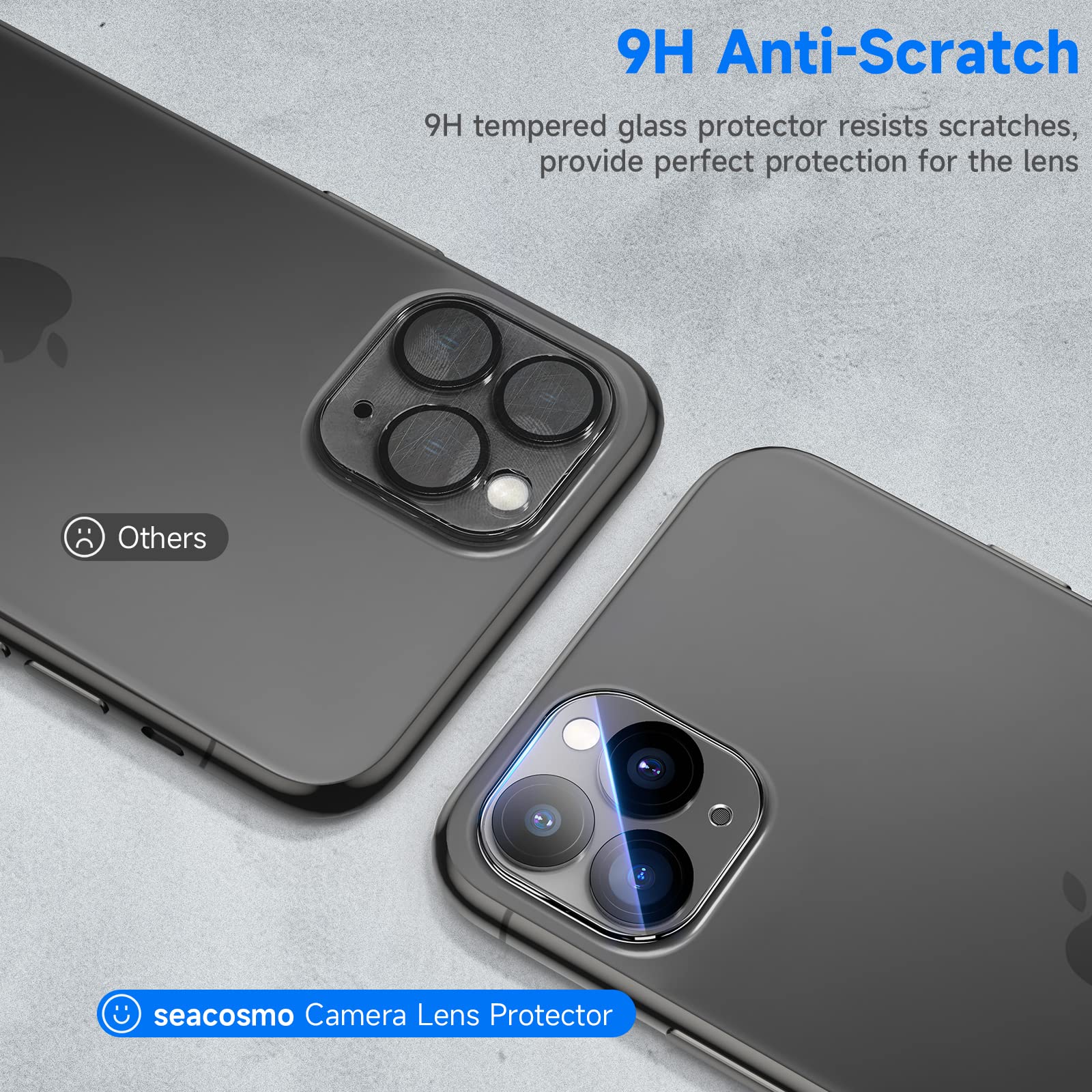 seacosmo för iPhone 11 Pro Mobilskal, [9H HD] Integrerat Skärmglas och Linsskydd, 360 Grader Stöttåligt Fodral, Stötdämpande Skal för iPhone 11 Pro, Svart