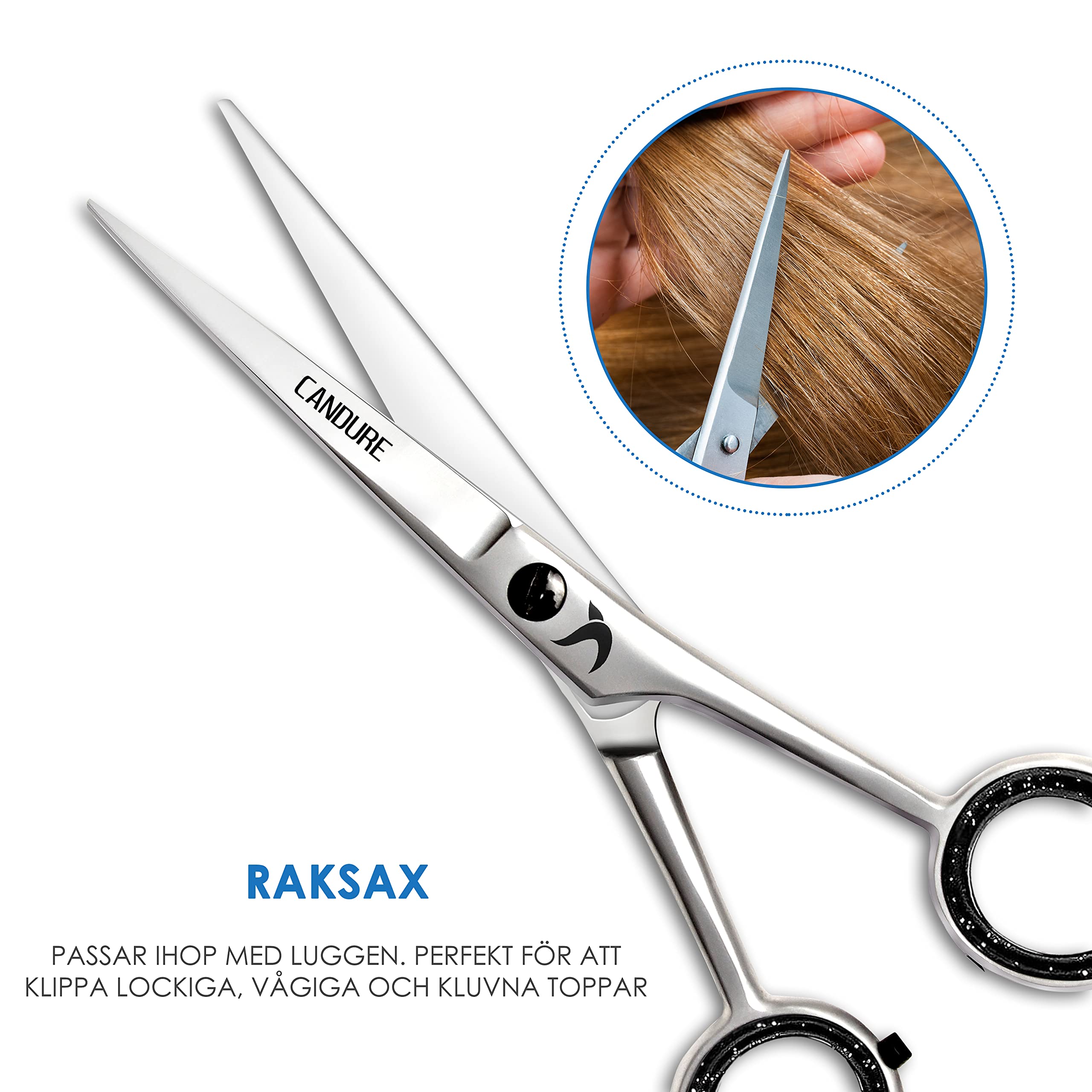 Candure Frisörsax Professionella frisörer Barberare Rostfritt stål sax Hår Skärning Saxar För Salong Barberare, Män, Kvinnor, Barn och Vuxna (Japansk)