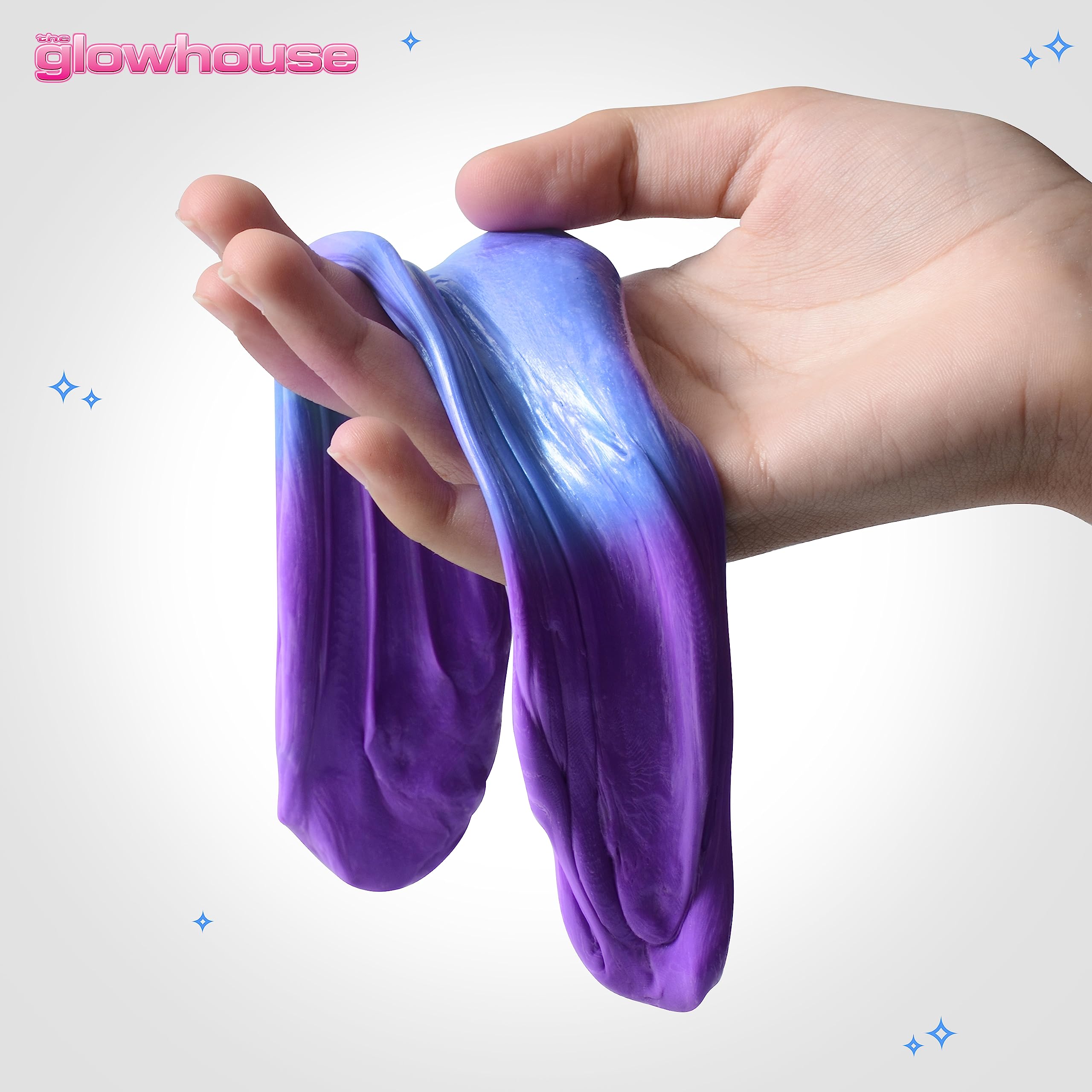 The Glowhouse färgskiftande smart slime kitt värmekänslig (Iridescent Indiglow)