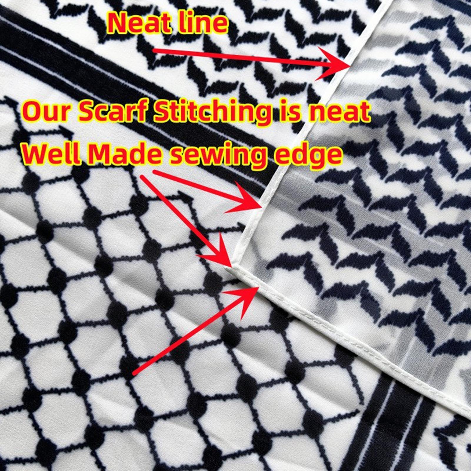 Palestina sjal arabisk keffiyeh, Palestina Keffiyeh, Palestina hijab halsduk för kvinnor, ventilerande arabiska palestina huvuddukar, chiffonghalsduk Palestine Keffiyeh, muslimskt tryckt
