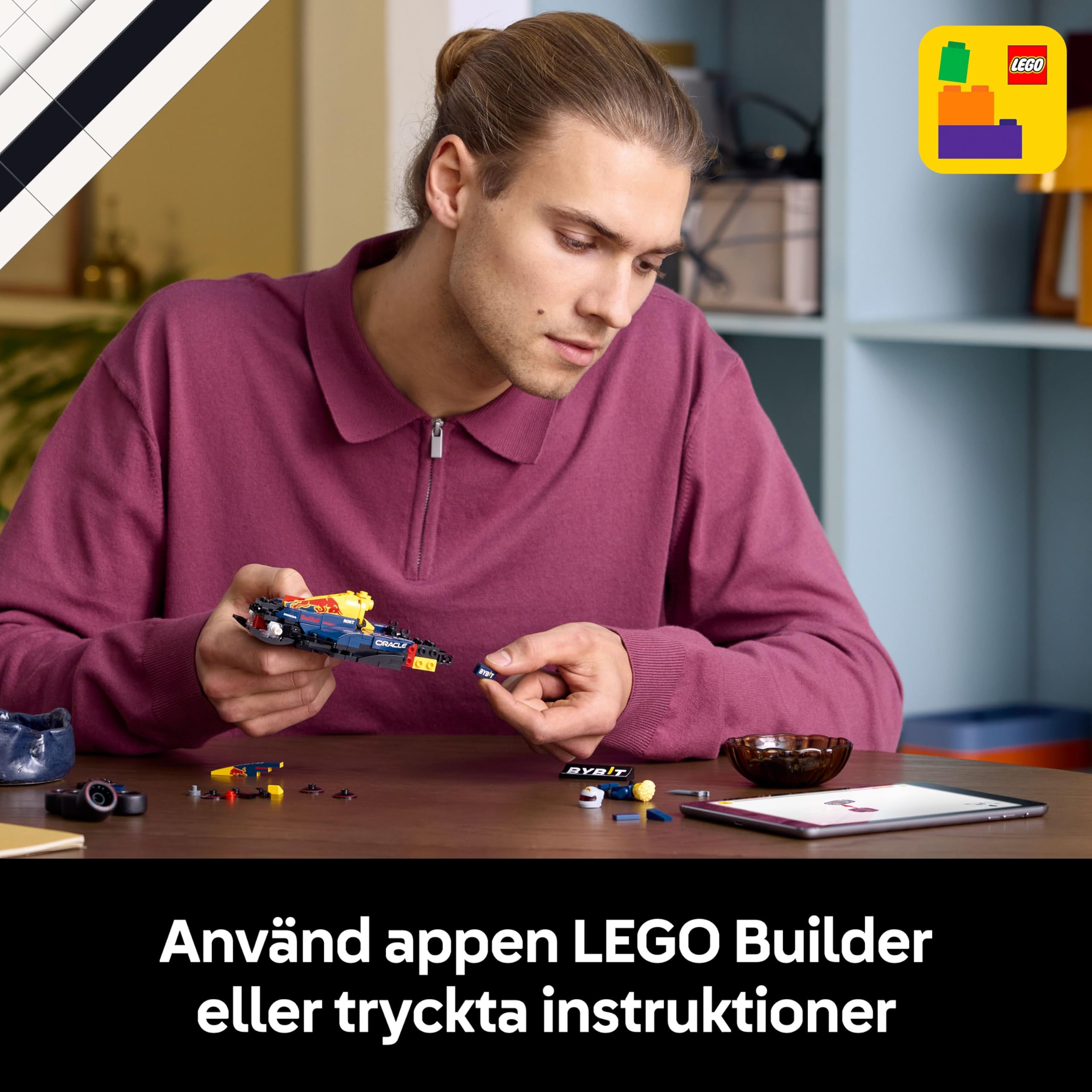 LEGO Speed Champions Oracle Red Bull Racing RB20 F1 racerbil, Byggsats för vuxna med 1 minifigur, Byggbar modell och present med Formel 1-tema att samla på 77243