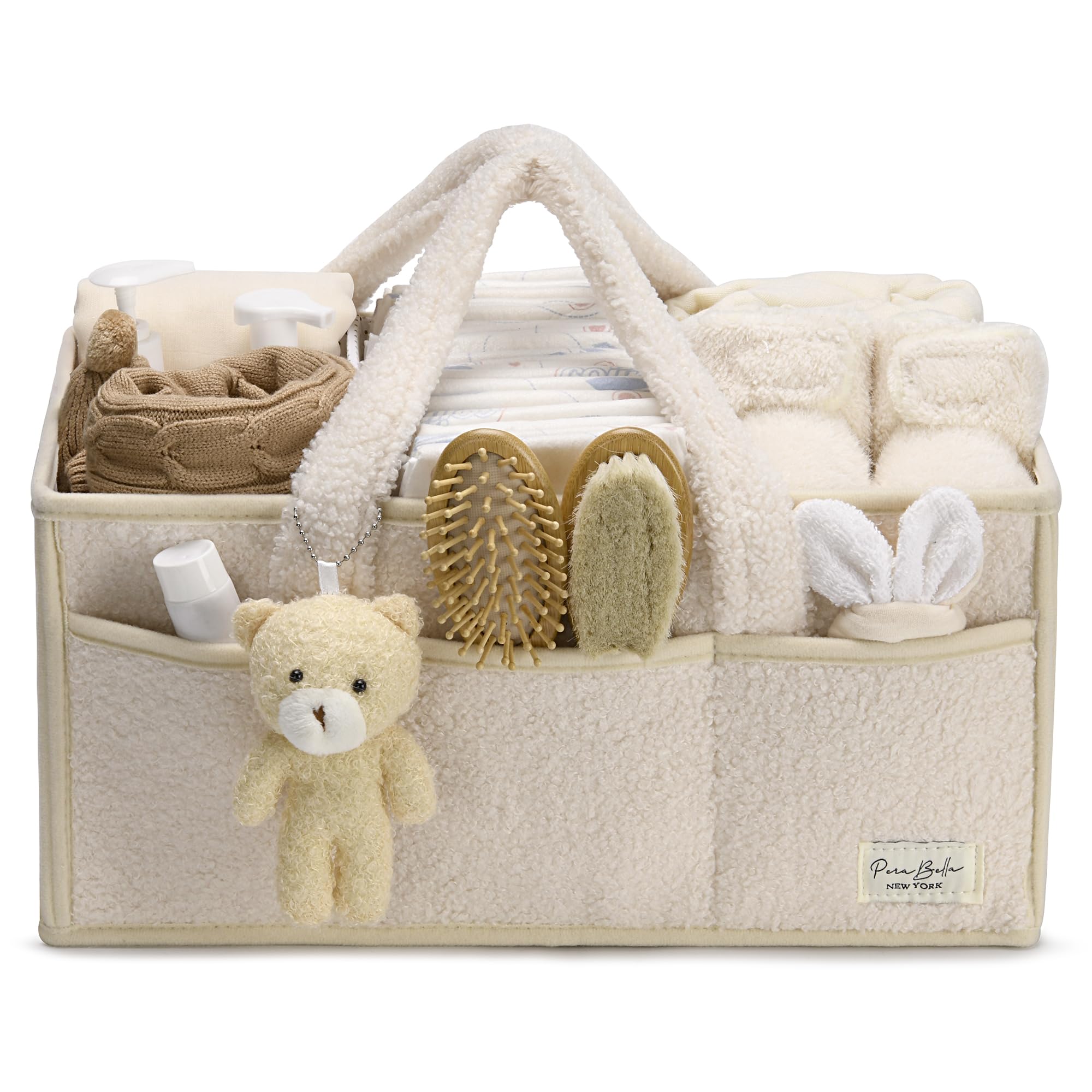PeraBella Baby blöja caddie organiserare för skötbord, babyförvaringskorg för blöjor och babyvåtservetter, present till baby shower, bil caddieratör, barnkammare blöjförvaring, bärbar blöjförvaring