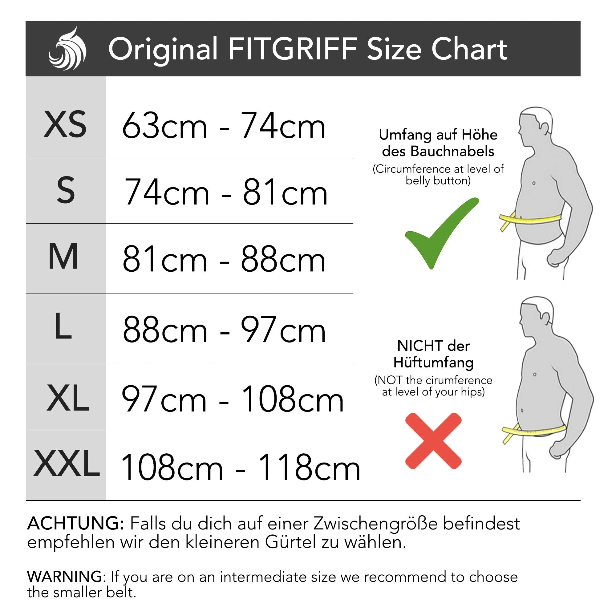 Fitgriff® Tyngdlyftningsbälte V1 – fitnessbälte för bodybuilding, styrketräning, styrketräning och crossfit träning – träningsbälte för män och kvinnor