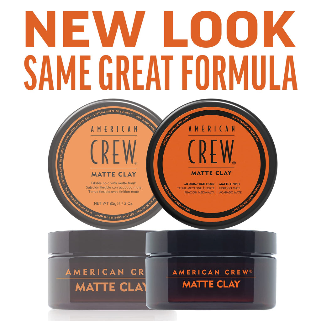 American Crew Matte Clay Texturerande matt lervax med medium stadga och låg glans, gåvor för män, hårstyling på 85 g med icke-fet formula för kontroll