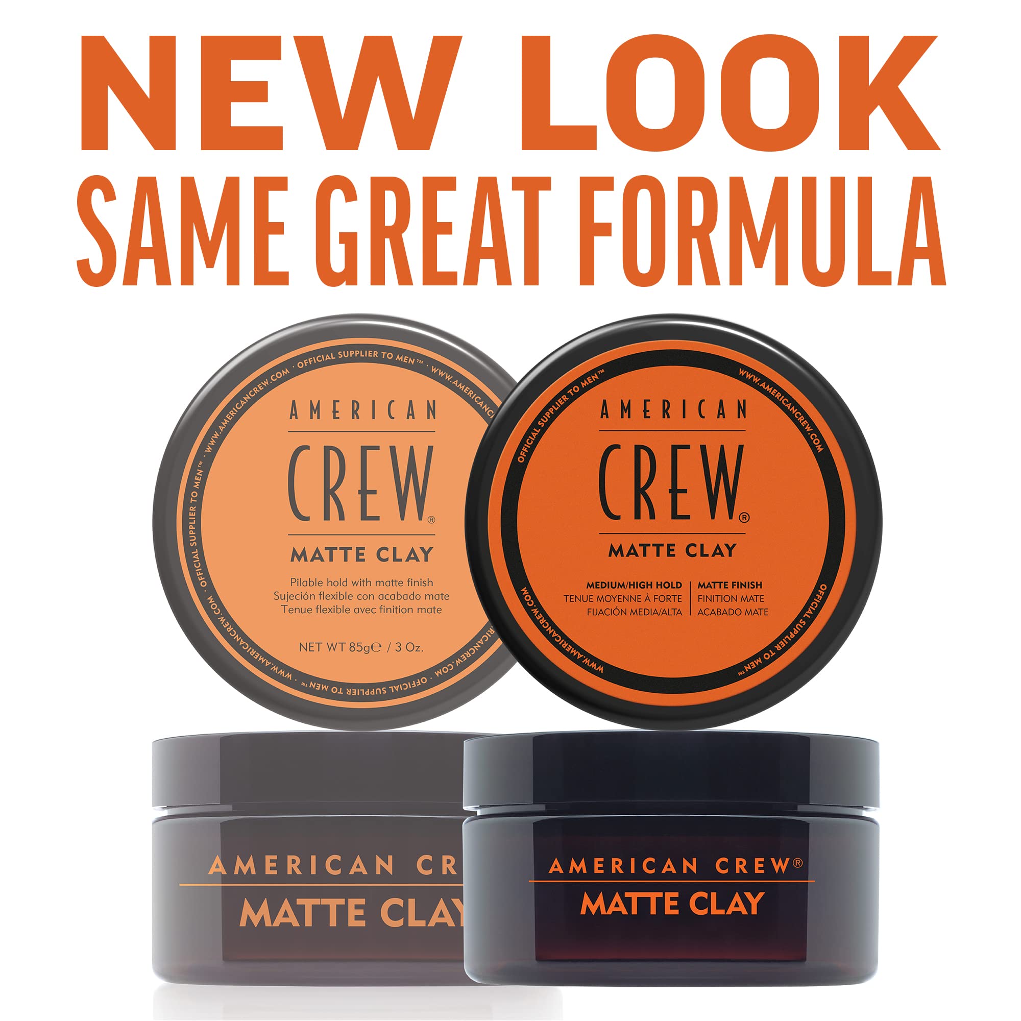 American Crew Matte Clay Texturerande matt lervax med medium stadga och låg glans, gåvor för män, hårstyling på 85 g med icke-fet formula för kontroll