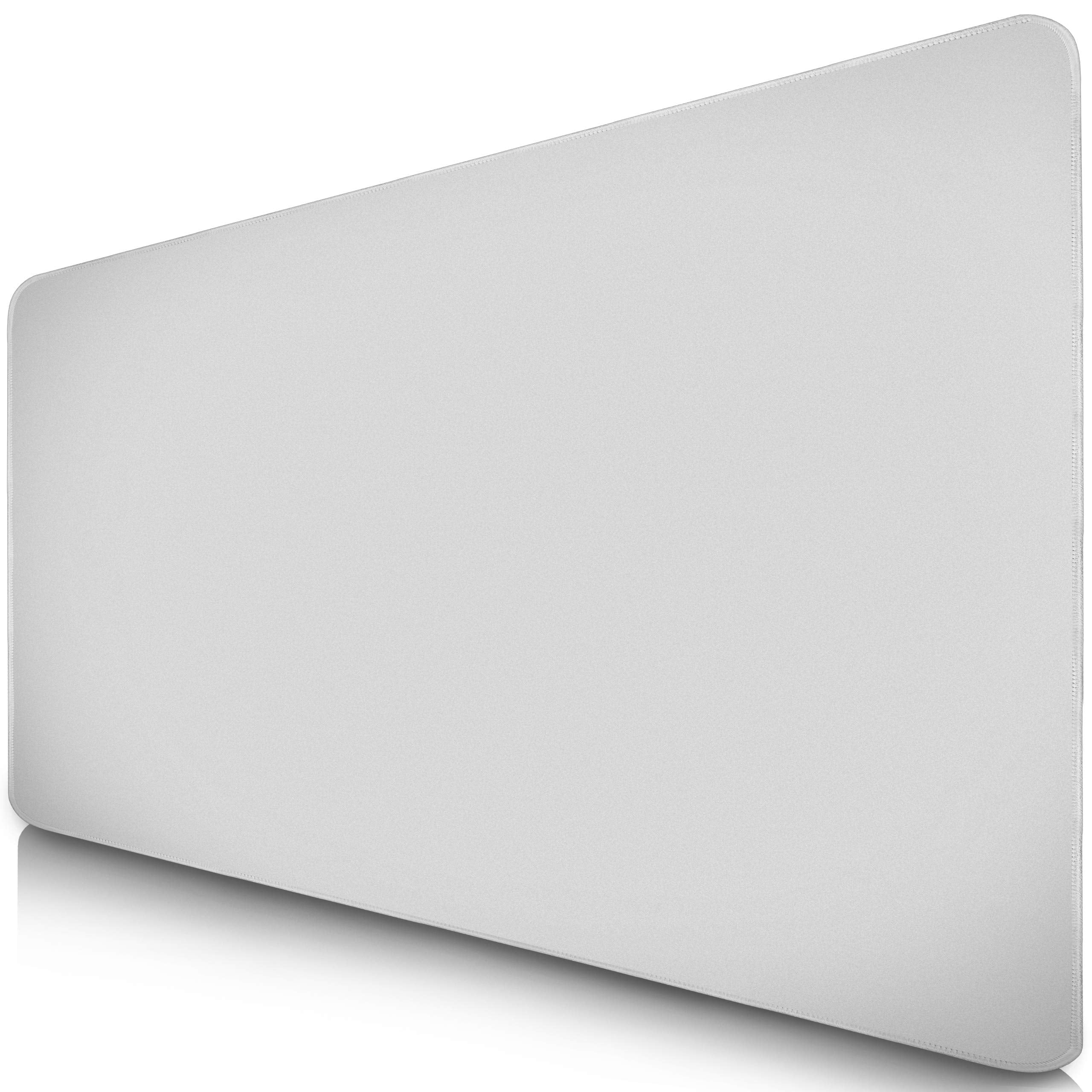 Sidorenko XXL Gaming Mouse Pad - 900 x 400 mm - kantfria kanter - halkfri - XXL förlängd musmatta - skrivbordsunderlägg - speciell yta förbättrar snabbhet och precision - vit