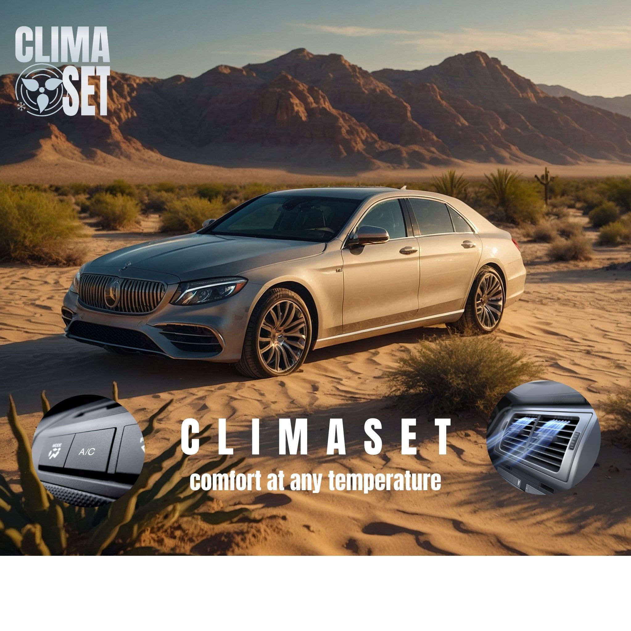 ClimaSet A/C Gas för billuftkonditionering - R134a-ersättning – för bilar 1994 till 2016 – Naturmedvetna – Giftfri – Korrosionsbeständig – 2 delar – 560 g