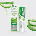Aloe Dent Whitening Aloe Vera tandkräm Fluorfri, naturlig verkan, Vegan, Cruelty Free, SLS-fri, Naturligt vit, Hälsosamt tandkött, 100 ml, förpackningen kan variera