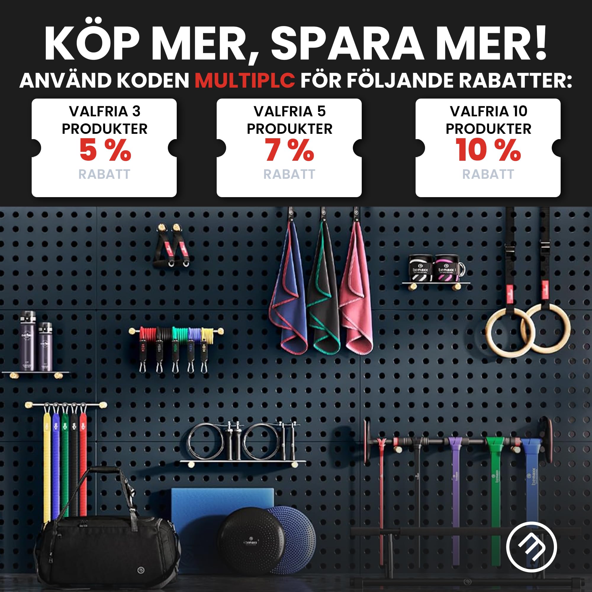 bemaxx Sammankopplande mjuka skummattor – 18 delar EVA gummikakelpussel Skyddsgolvset, ytskydd | Stora underlagsmattor - Simbassäng Gym Fitness Bodrum