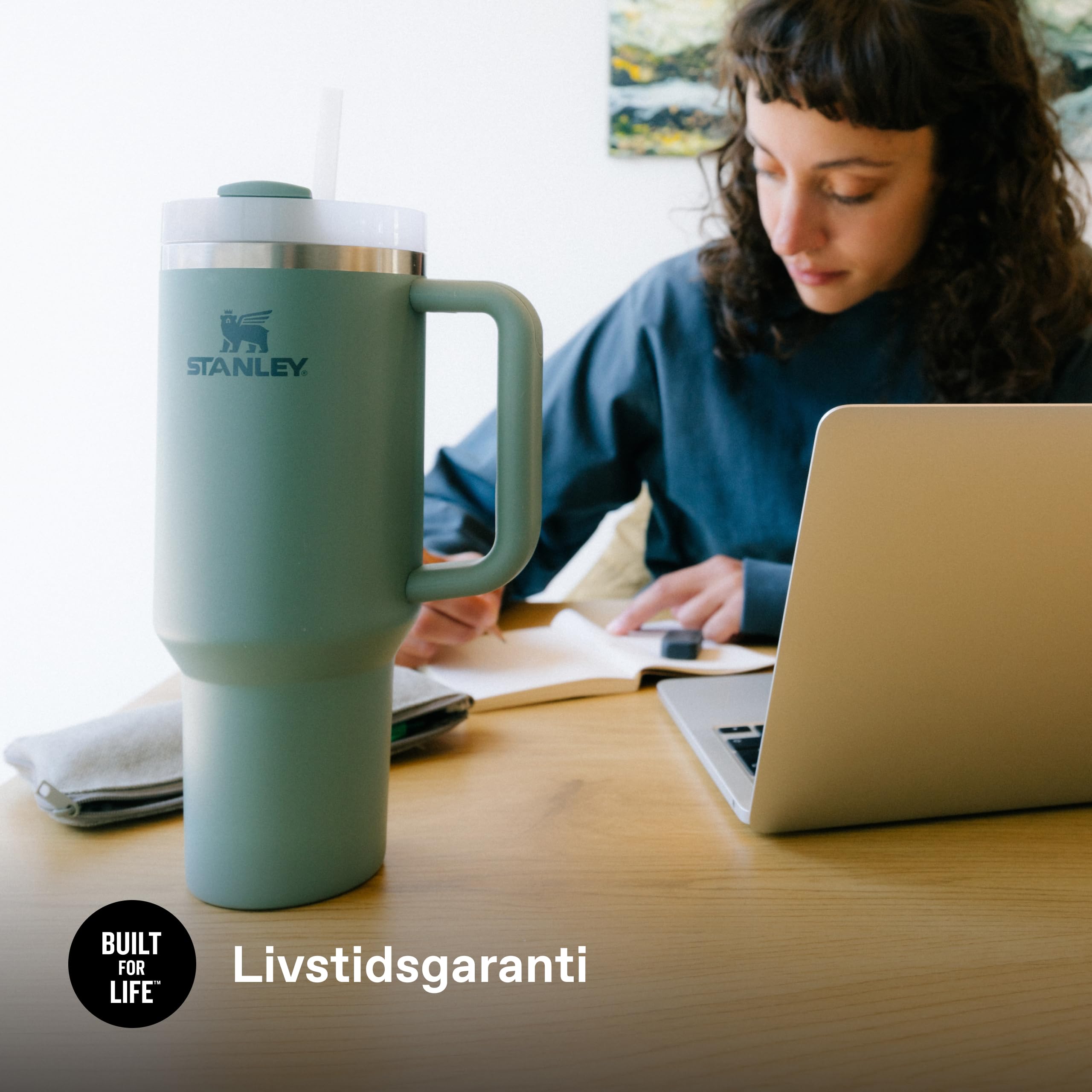 Stanley 1913 Quencher H2.0 Flowstate Tumbler 1.2L - Kallt I 11 Timmar - Iced I 48 Timmar - Kopp Med Halm, Handtag Och Lock - Diskmaskin Säker - Resemugg För Kall Dryck - Shale