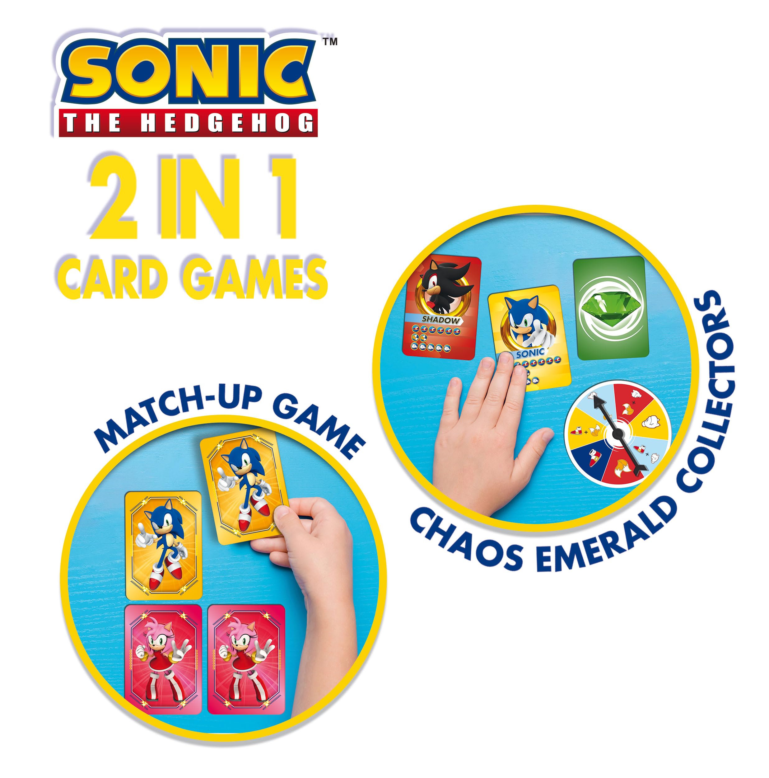 LISCIANI - SONIC - Ryggsäcksset med 2-i-1 kortspel Sonic - Resespel för barn från 6 år - 2 olika spel att spela i skolan - 2 eller fler spelare - Tillverkad i Italien