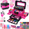 Barnsmink set flickor leksaker presenter – tvättbar sminkväska barn, smink barn makeup set spel, prinsessa jul födelsedagspresent presenter för flickor 4 5 6 7 8 9 10 11 12 år