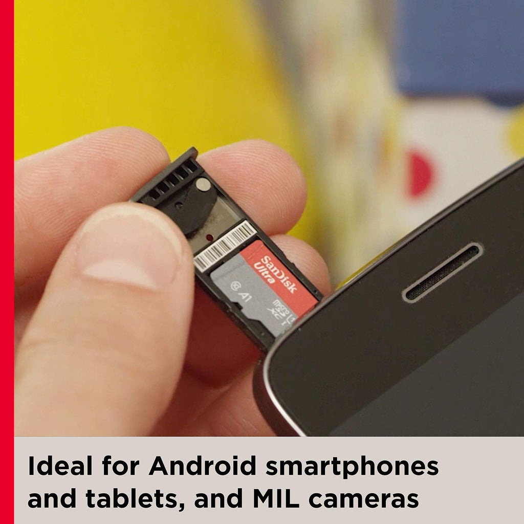 SanDisk Ultra 64GB microSDXC kort + SD-adapter, för Android-smartphones och surfplattor, upp till 140 MB/s, med A1 App Prestanda, UHS-I, Kort 10, U1