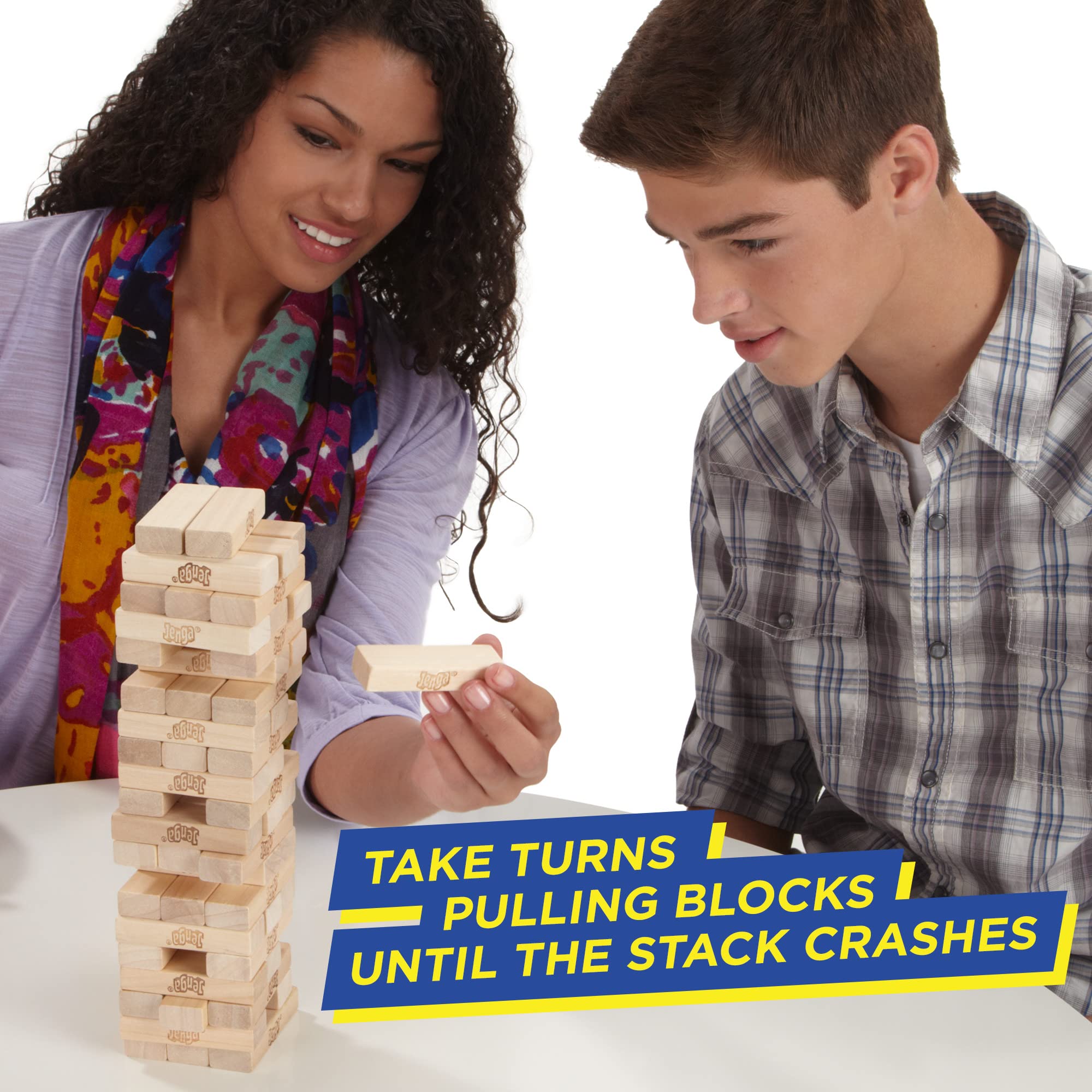 Klassiskt Jenga-spel, staplingsspel med träklossar