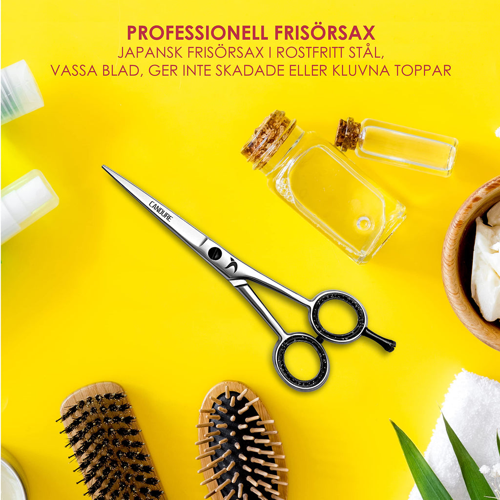 Candure Frisörsax Professionella frisörer Barberare Rostfritt stål sax Hår Skärning Saxar För Salong Barberare, Män, Kvinnor, Barn och Vuxna (Japansk)