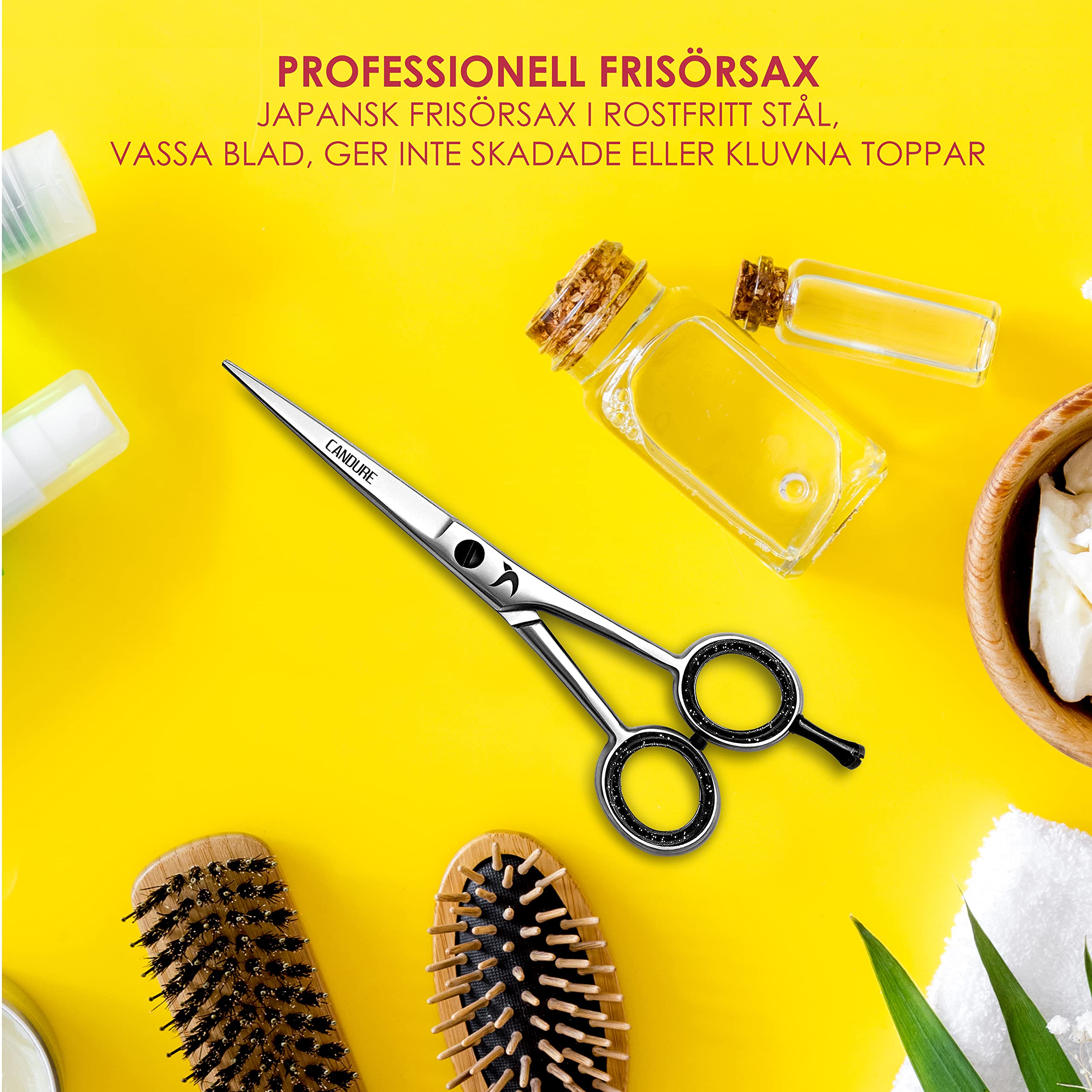 Candure Frisörsax Professionella frisörer Barberare Rostfritt stål sax Hår Skärning Saxar För Salong Barberare, Män, Kvinnor, Barn och Vuxna (Japansk)