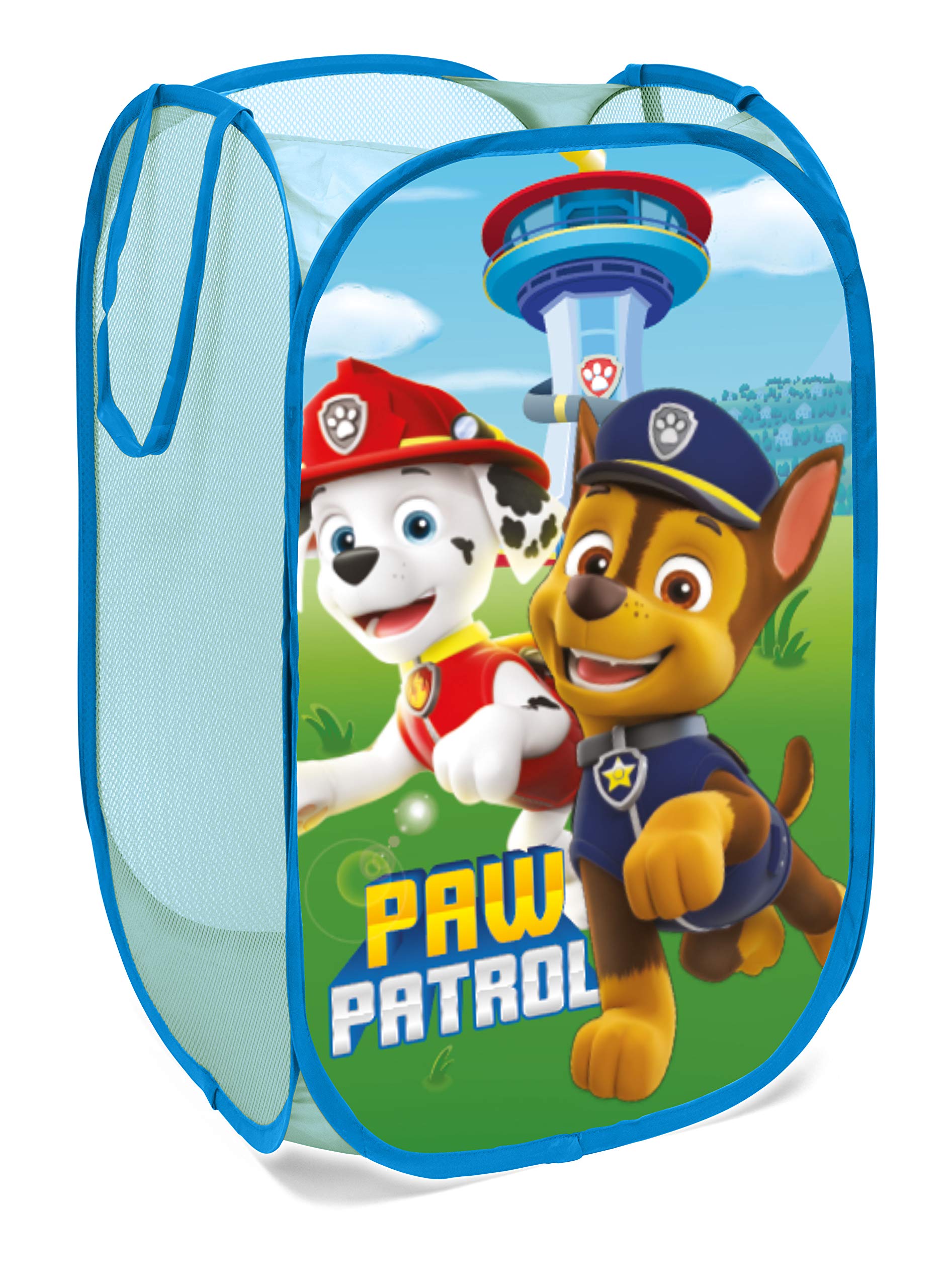 SUPERDIVER - Hopfällbar Förvaringskorg Paw Patrol - Officiell Licens Paw Patrol - Perfekt för Leksaker & Kläder - 36x36x58 cm - Enkel att Använda & Förvara - Idealisk för Barn.