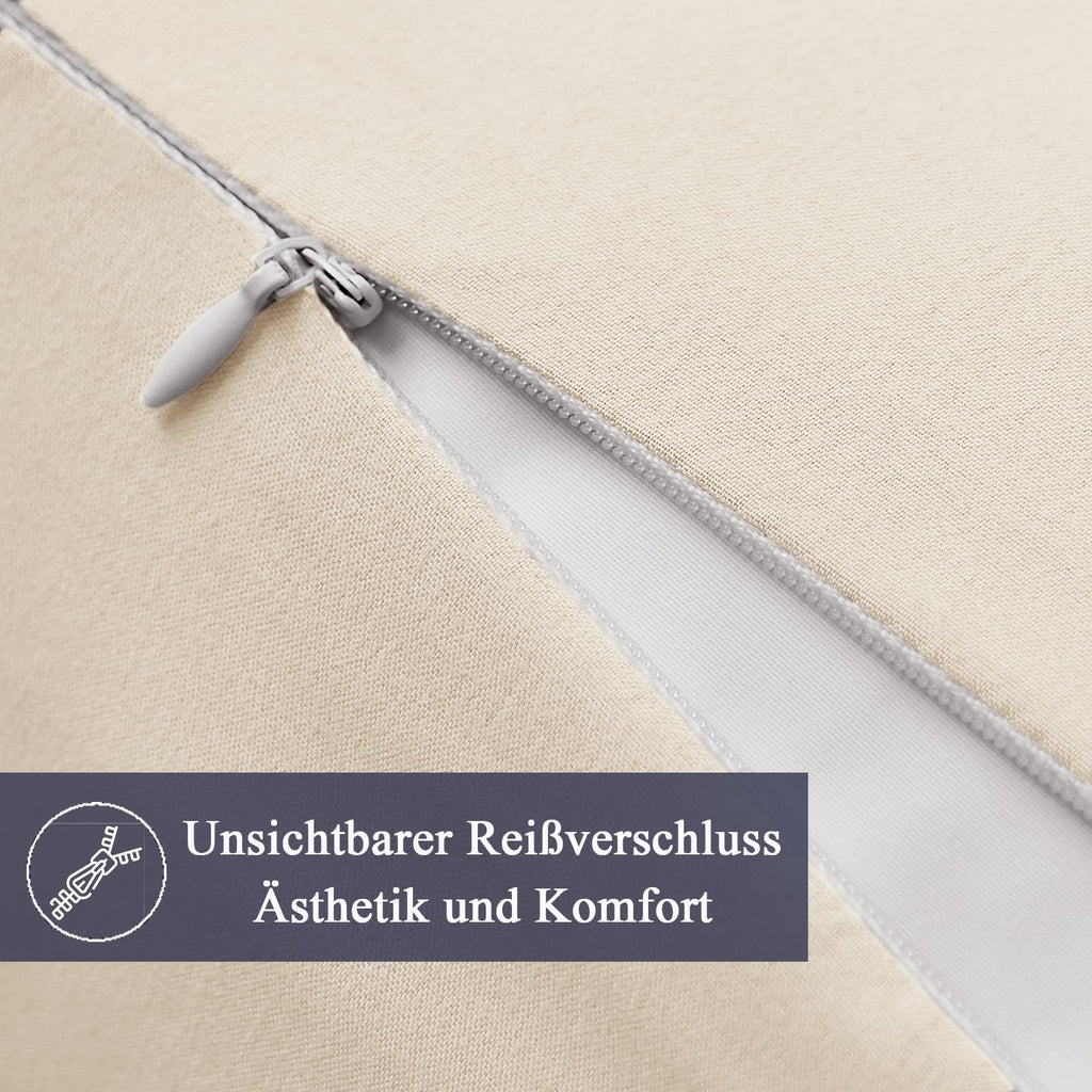 Vielit Örngott, set med 2 st., 30 x 50 cm, mjukt, överdrag för dekorationskudde, för kuddar på 30 x 50 cm, mikrofiber, ekologiskt certifierat, slitstarkt, allergivänligt, beige
