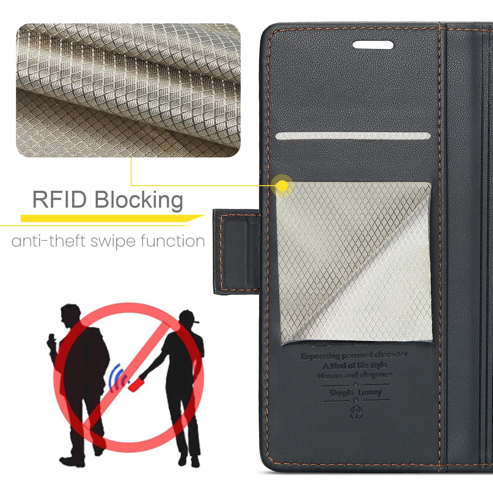 Skal för iPhone 11 Pro Case, Läderfodral Plånbok Skal, [TPU-skal] [Kortplatser] [Kickstand] stöttåligt folio flipfodral Wallet Leather Cover för iPhone 11 Pro, Svart
