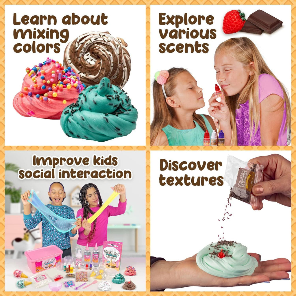 Original Stationery Kit med glass-slime för flickor, tillverkningskit för att göra molnslime och skumslime, roligt för flickor på 8–12 år