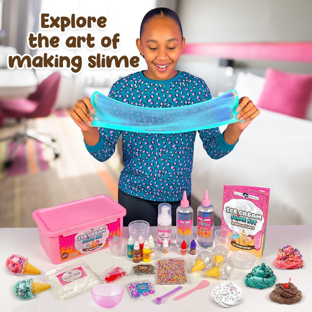 Original Stationery Kit med glass-slime för flickor, tillverkningskit för att göra molnslime och skumslime, roligt för flickor på 8–12 år