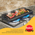 OVERMONT Gjutjärnsplatta, grillplatta, gjutjärn, dubbelsidig – grill med handtag 43,2 x 24,9 cm – för grill, spis, träkolgrill, gasgrill