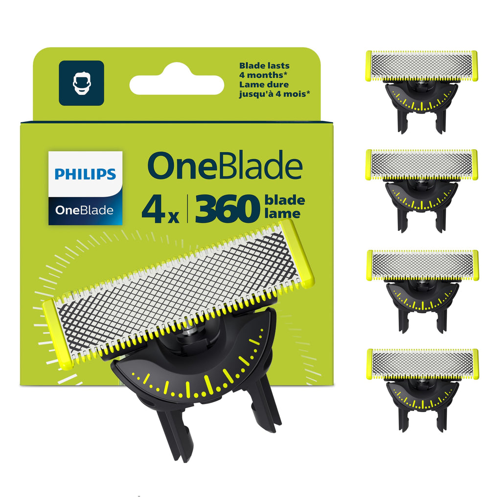 Philips OneBlade Original 360-rakblad för alla OneBlade- och OneBlade Pro-modeller, 4-pack (modell QP440/50)