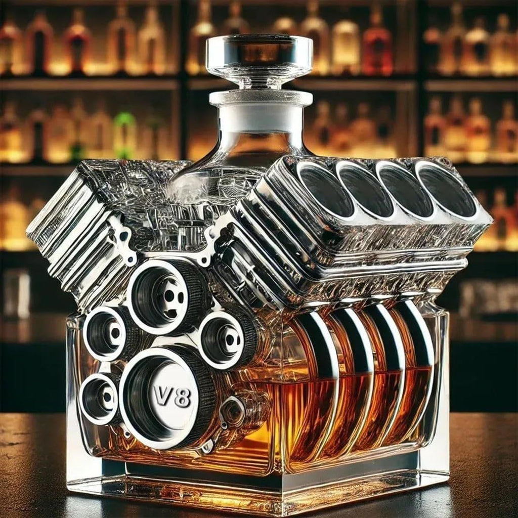 Decanters for Alcohol, Whisky Decanter, V8 Motorer Formar Alkohol Decanter Bottle, Vin Dispenser Home Bar Decoration for Kitchen Restaurant vardagsrum