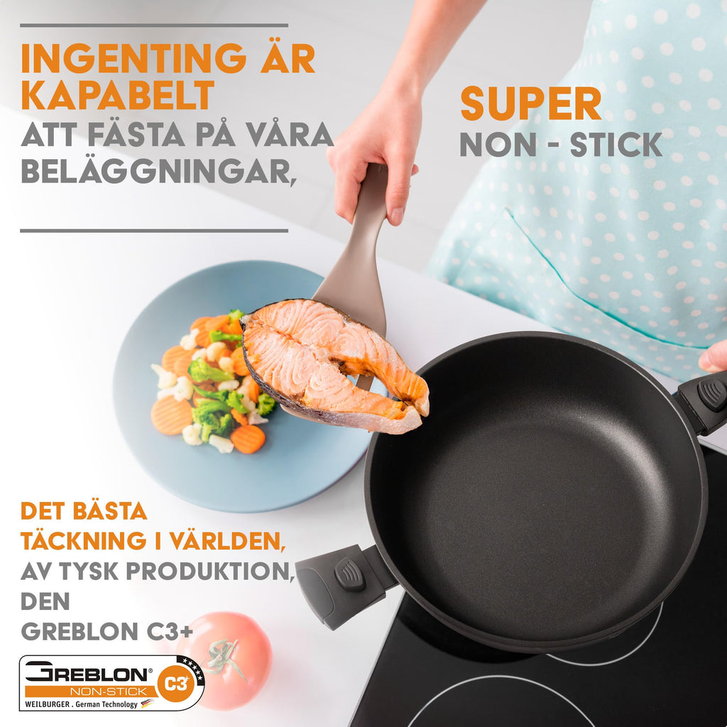 Stone&Stone Mjölkkanna 16 cm total induktion aluminium stål och sten professionell extremt nonstick utvecklad med tysk teknik sparar 50 % räkning
