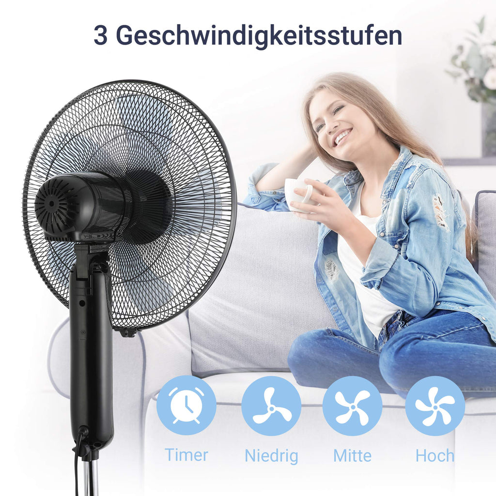 Midea FS40-15FR Pelarfläkt, Svart