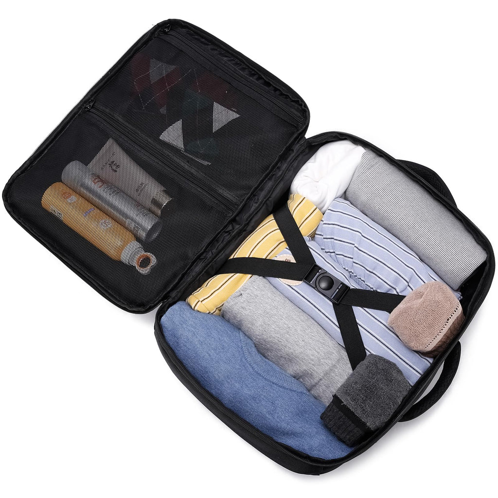 Handbagage Ryggsäck 40x30x20 för Ryanair Wizair Vueling 24L 40x30x20 Ryggsäck för Kabinbagage Under Sätet Reseryggsäck Handbagage med Laptopfack 14 tum Resryggsäck för Flygplan，Svart