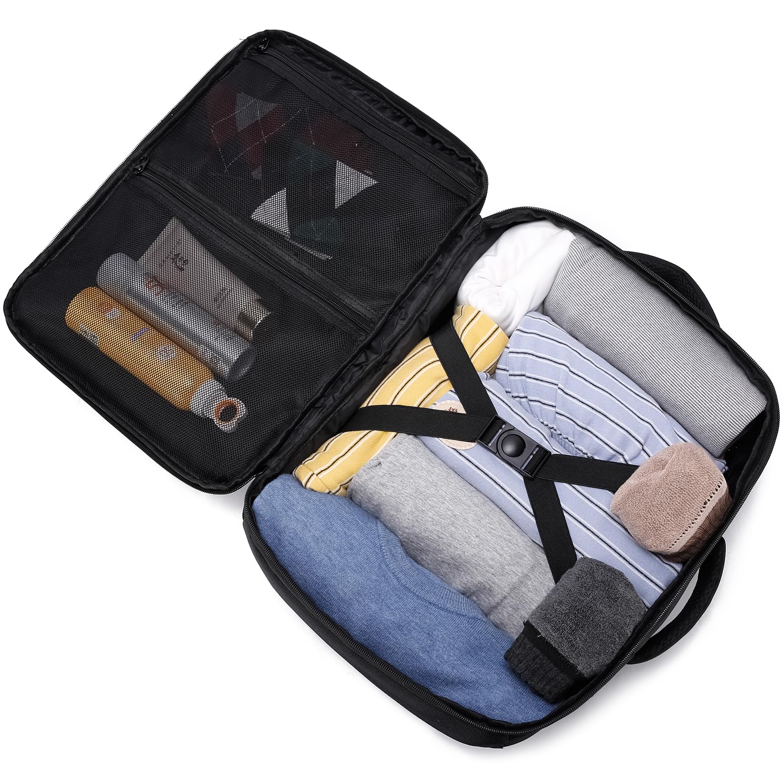 Handbagage Ryggsäck 40x30x20 för Ryanair Wizair Vueling 24L 40x30x20 Ryggsäck för Kabinbagage Under Sätet Reseryggsäck Handbagage med Laptopfack 14 tum Resryggsäck för Flygplan，Svart