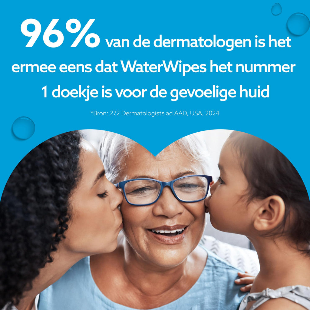 WaterWipes Sensitive+ Newborn & Baby Wipes, Våtservetter för nyfödda och spädbarn, 720 st (12-pack), 3-i-1 rengör, vårdar och skyddar, 99,9% vatten, oparfymerade