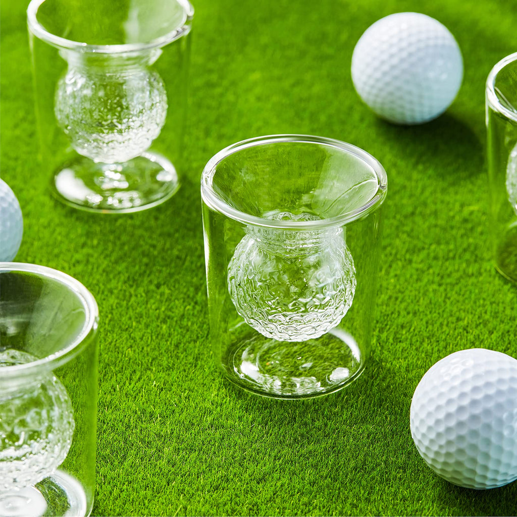 Golf Decanter Whiskey Decanter Set with 4 Golf Ball Whiskey Glasses - Unique Golf Gifts for Men - 750ML Golf Themed Liquor Decanters for Alcohol, Bourbon, Scotch, Vodka, Tequila, Wine Clear
