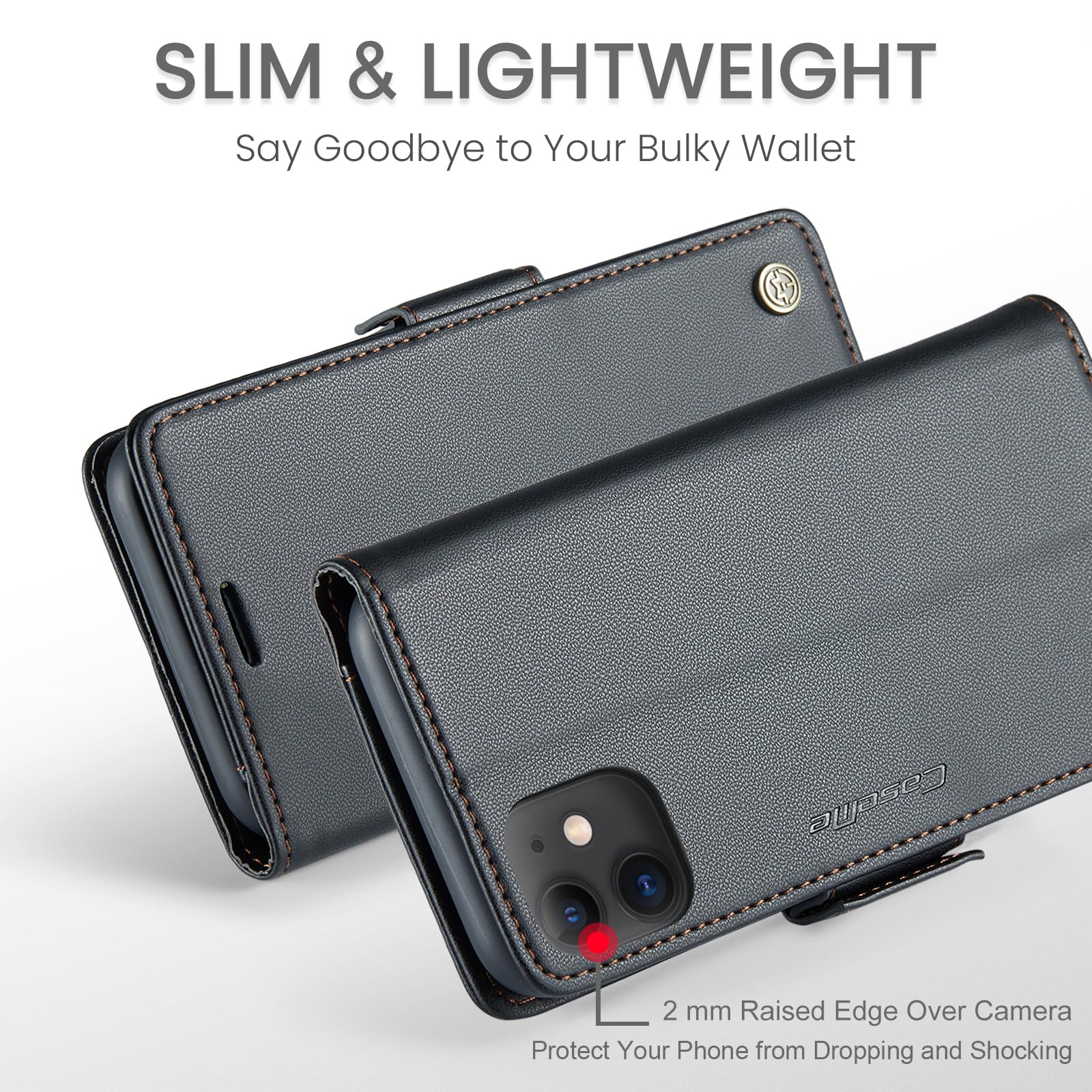 Skal för iPhone 11 Case, Läderfodral Plånbok Skal, [TPU-skal] [Kortplatser] [Kickstand] stöttåligt folio flipfodral Wallet Leather Cover för iPhone 11, Svart
