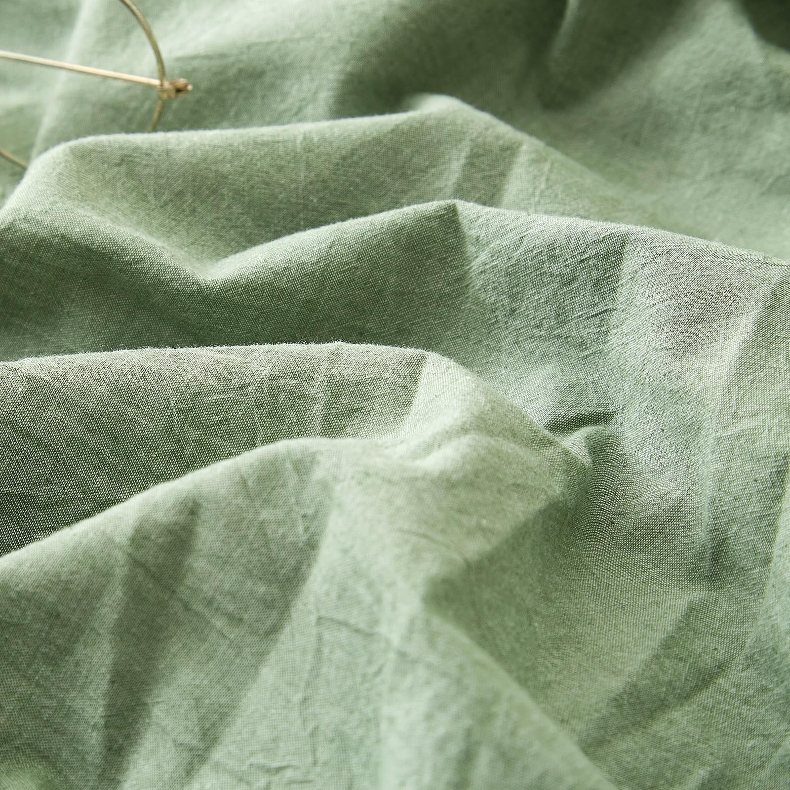 AMWAN Soft Sage Green Duvet Cover Twin 3 Piece Washed Cotton Bedding Sets Simple Style Light Green Comforter Cover Breathable Cotton Green Bedding Duvet Cover for Kids Boy Girl Adults Twin Bed Set