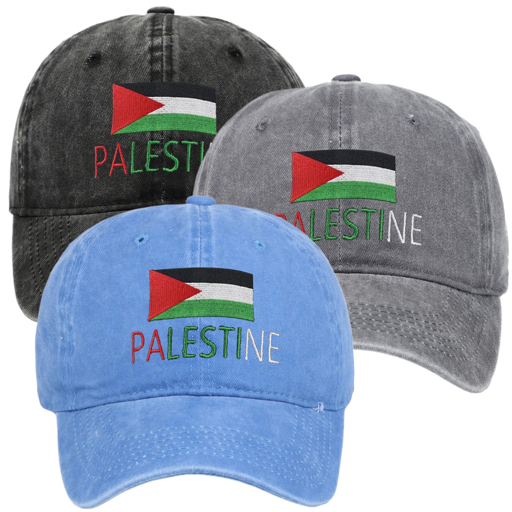 Palestina hatt solskydd justerbar fri palestina hatt mjuk och andningsbar broderad bomull palestina flagga basebollkeps bekväm att bära vanliga hattar för män