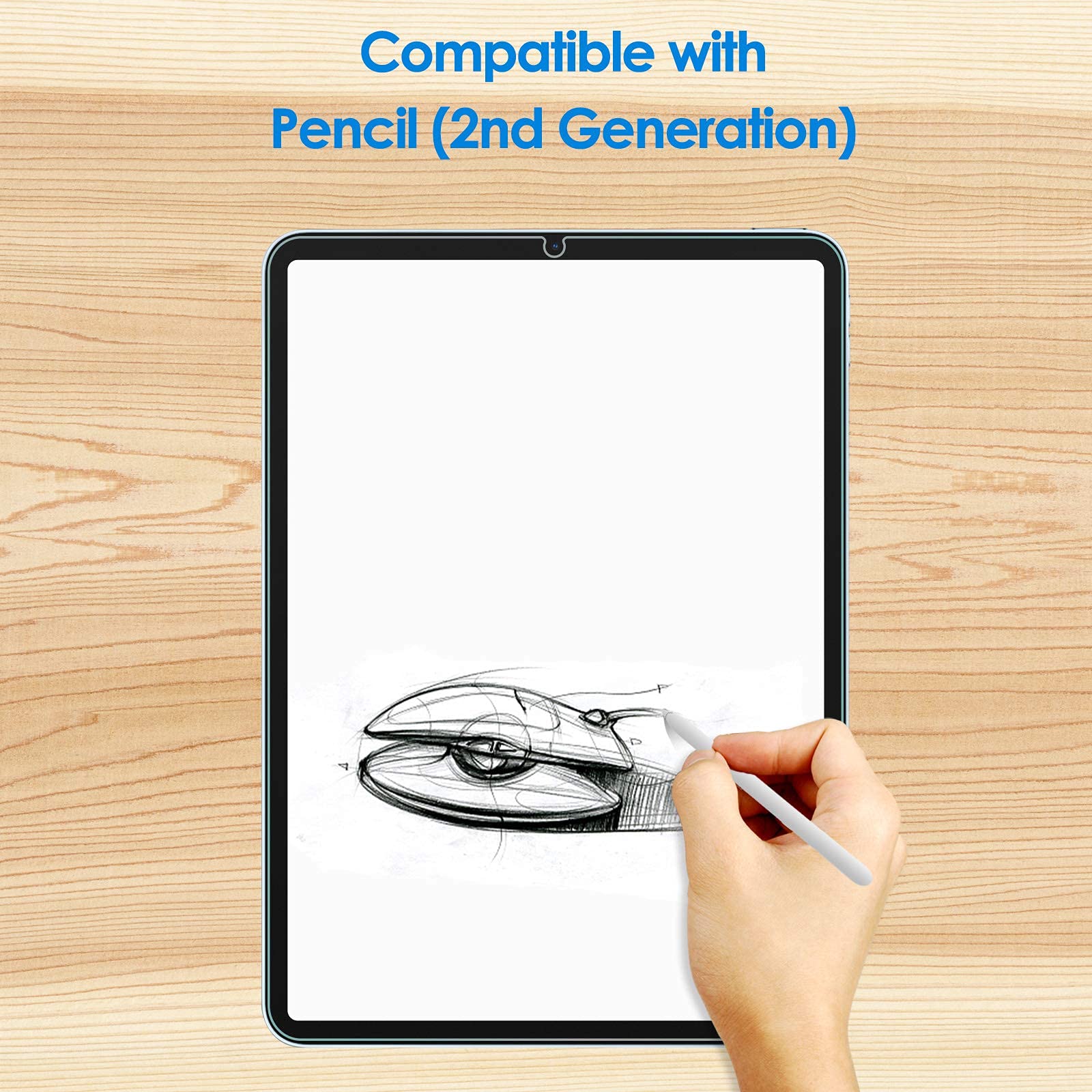 JETech Skärmskydd för iPad Air 5/4 (10,9 Tum, 2022/2020 Modell, 5:e/4:e Generationen), Härdat Glas Film, HD Klar, 1-Pack
